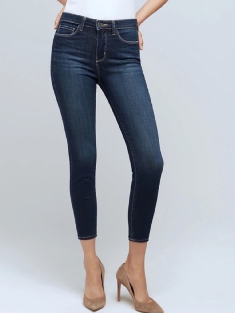 L'AGENCE Margot Ankle Skinny Jeans in Orlando Wash
